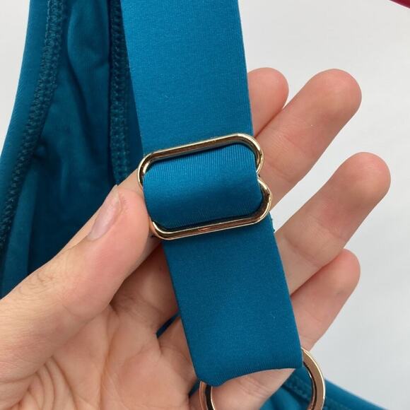 Anne Cole Square Neck Shirred One Piece modest conservative teal size 16W - Picture 5 of 5